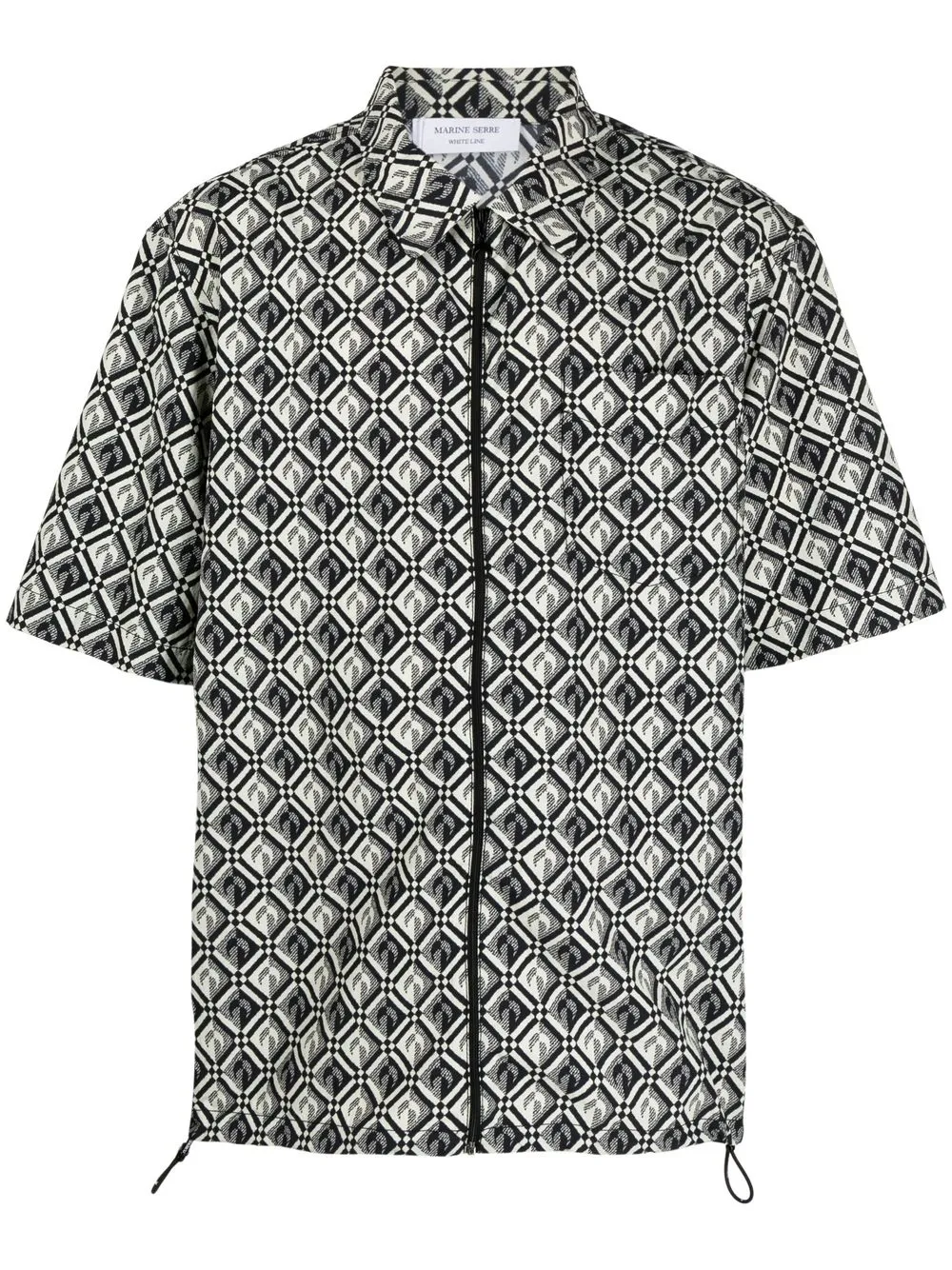 

Marine Serre camisa con estampado geométrico - Negro