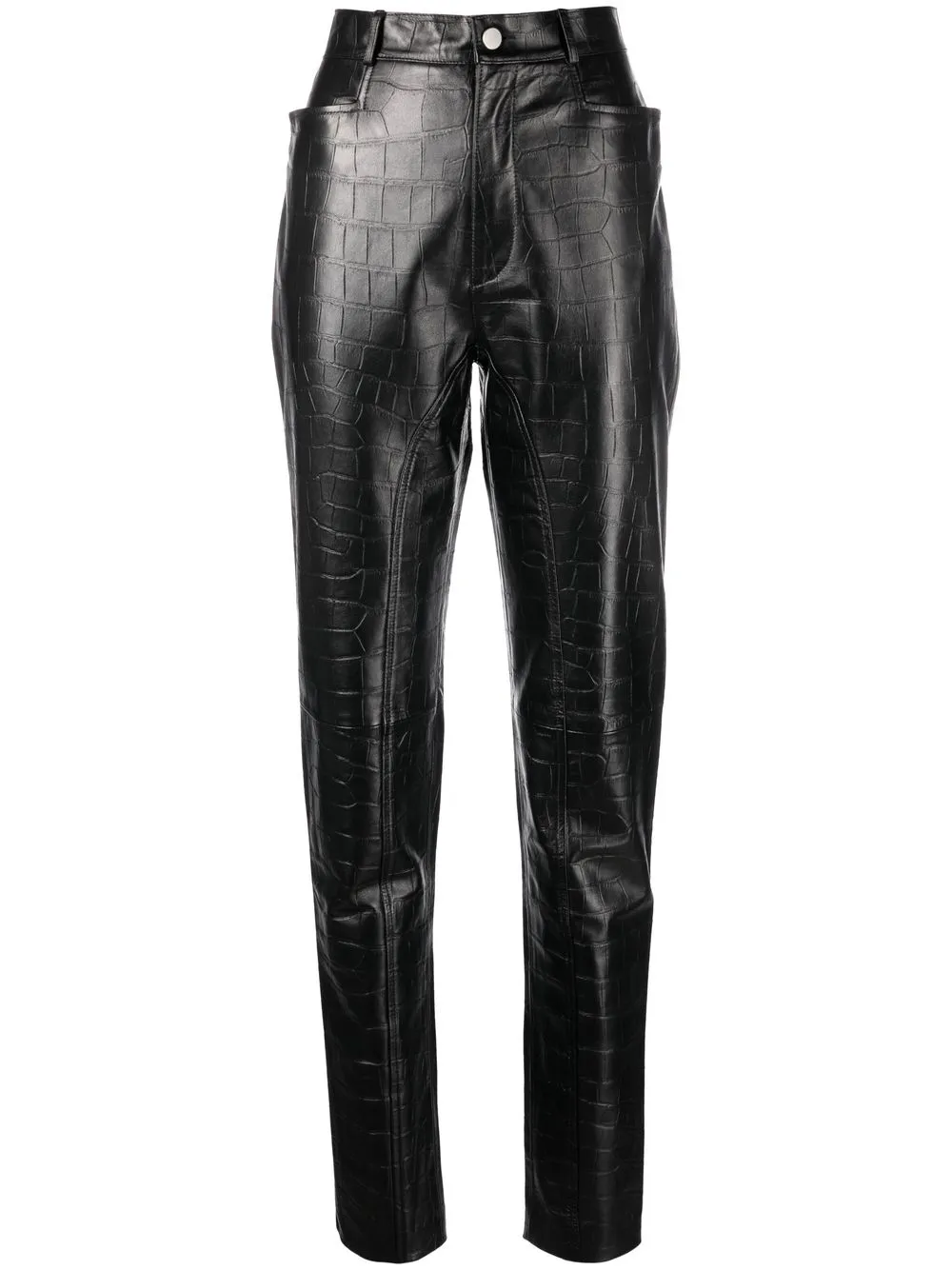 

Alessandra Rich crinkle-effect leather trousers - Black