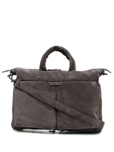 Officine Creative Helmut suede briefcase