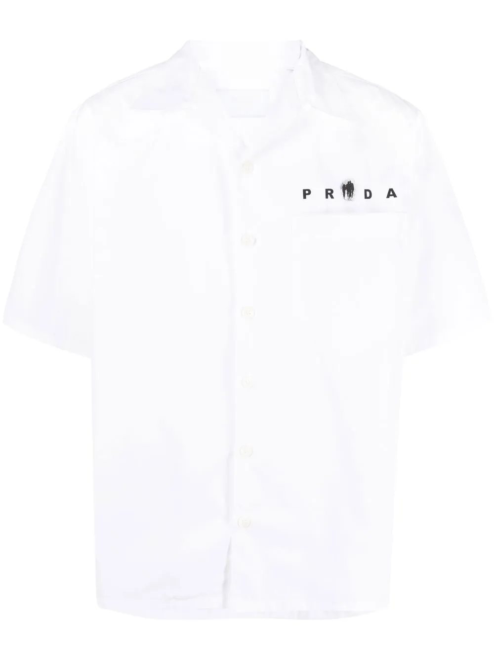 

Prada camisa con logo estampado - Blanco