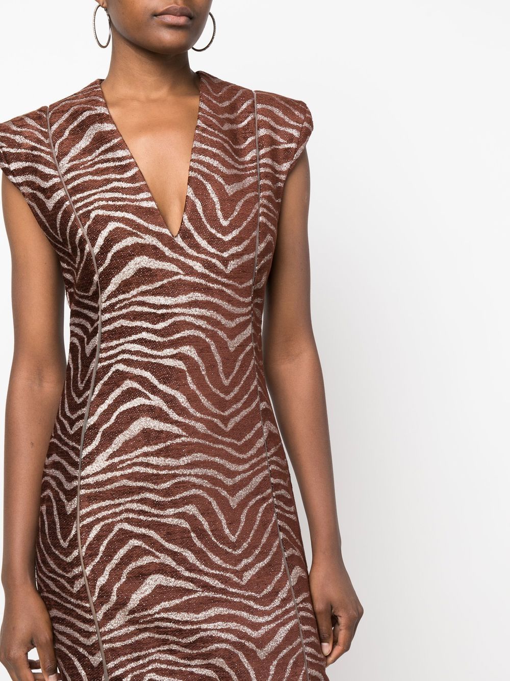 Shop Genny Zebra-print Mini Dress In Braun