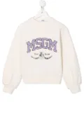 MSGM Kids textured-logo sweatshirt - Neutrals