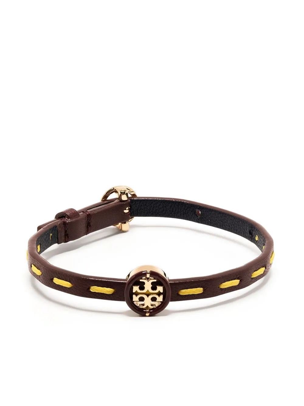 

Tory Burch Miller logo-plaque leather bracelet - Brown