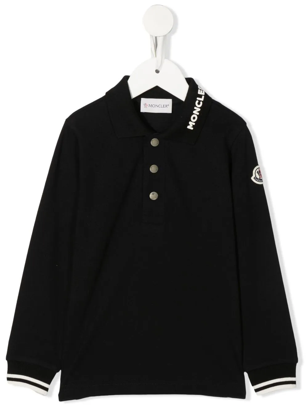 

Moncler Enfant playera tipo polo con logo en el cuello - Negro