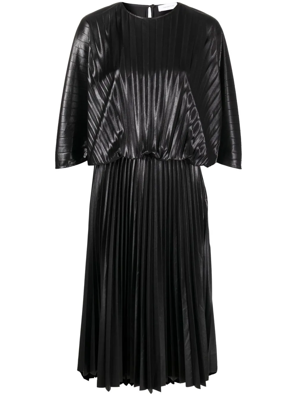 

Fabiana Filippi metallic-effect pleated dress - Black