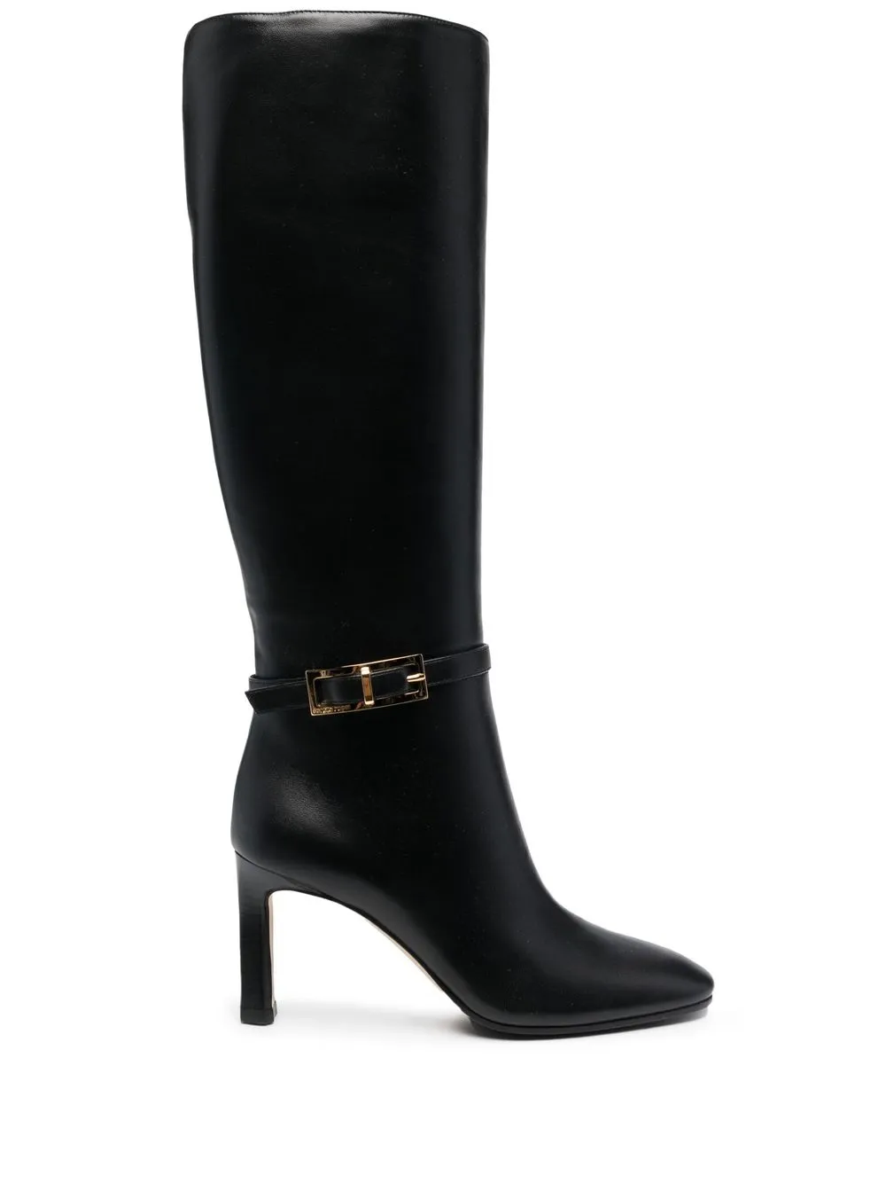 

Sergio Rossi buckled knee-high leather boots - Black