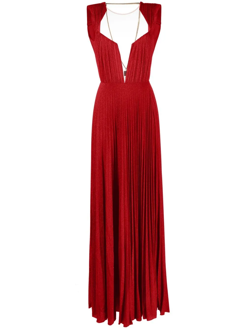 

Elisabetta Franchi vestido plisado sin mangas - Rojo