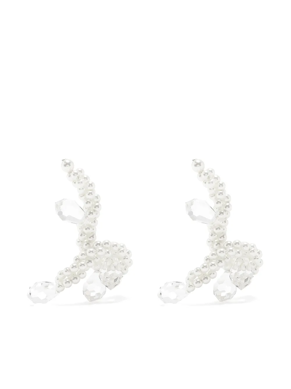 

Simone Rocha faux pearl and crystal-embellished earrings - White