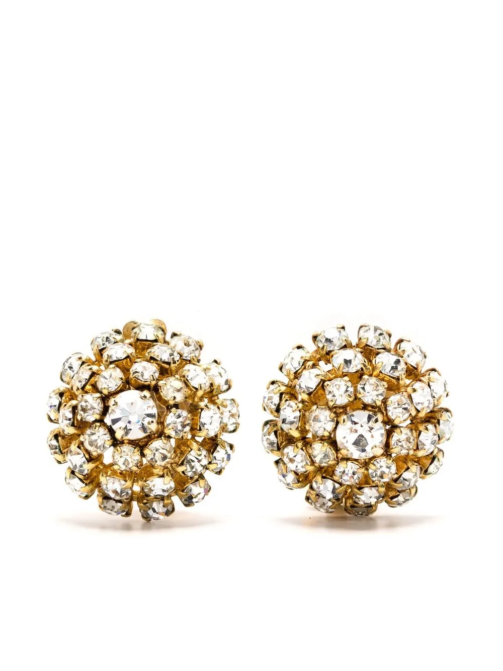 

Christian Dior aretes de clip con detalles de strass pre-owned - Dorado