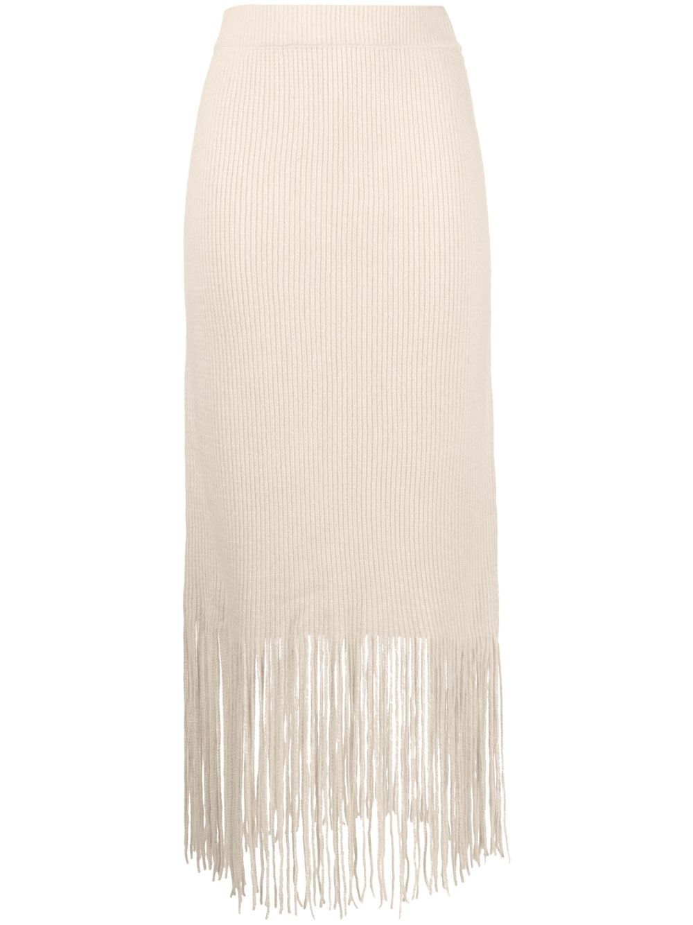 ZIMMERMANN fringe-detail high-waisted skirt - Neutrals