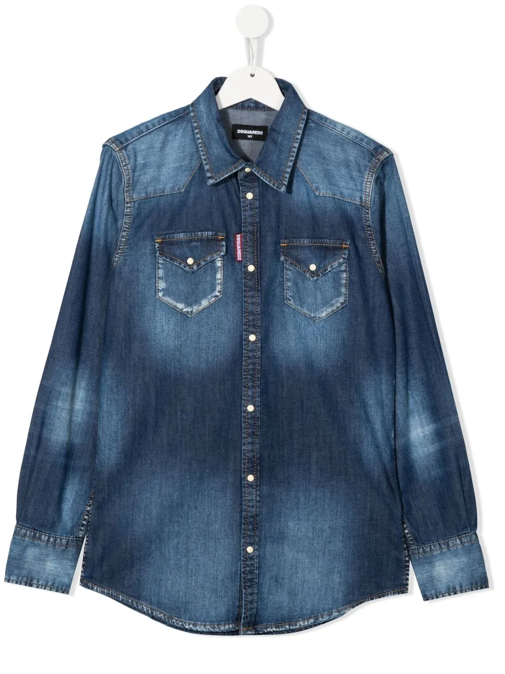 

Dsquared2 Kids camisa de mezclilla stretch - Azul