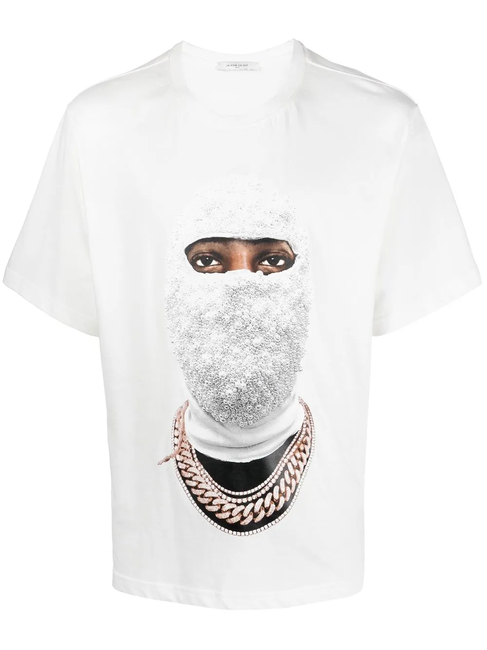 

Ih Nom Uh Nit balaclava-print detail T-shirt - White