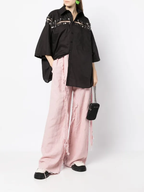 Natasha Zinko Box safety-pin Detail Shirt | Black | FARFETCH JO