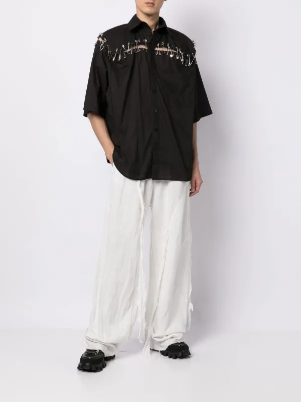 Natasha Zinko Box safety-pin Detail Shirt | Black | FARFETCH