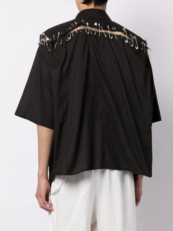 Natasha Zinko Box safety-pin Detail Shirt | Black | FARFETCH