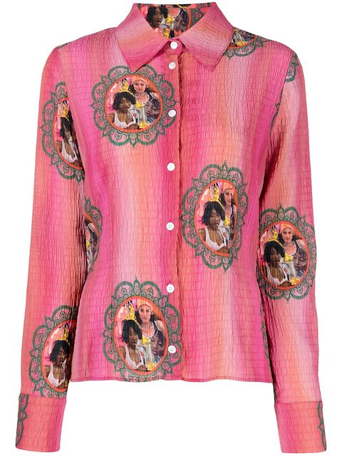 Ahluwalia Lily graphic-print shirt