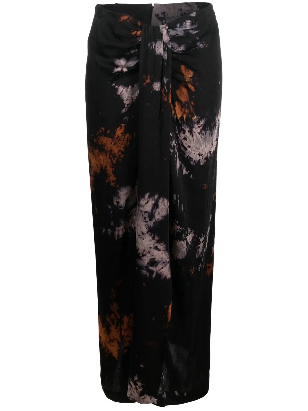 

Mes Demoiselles ruched graphic-print midi skirt - Black