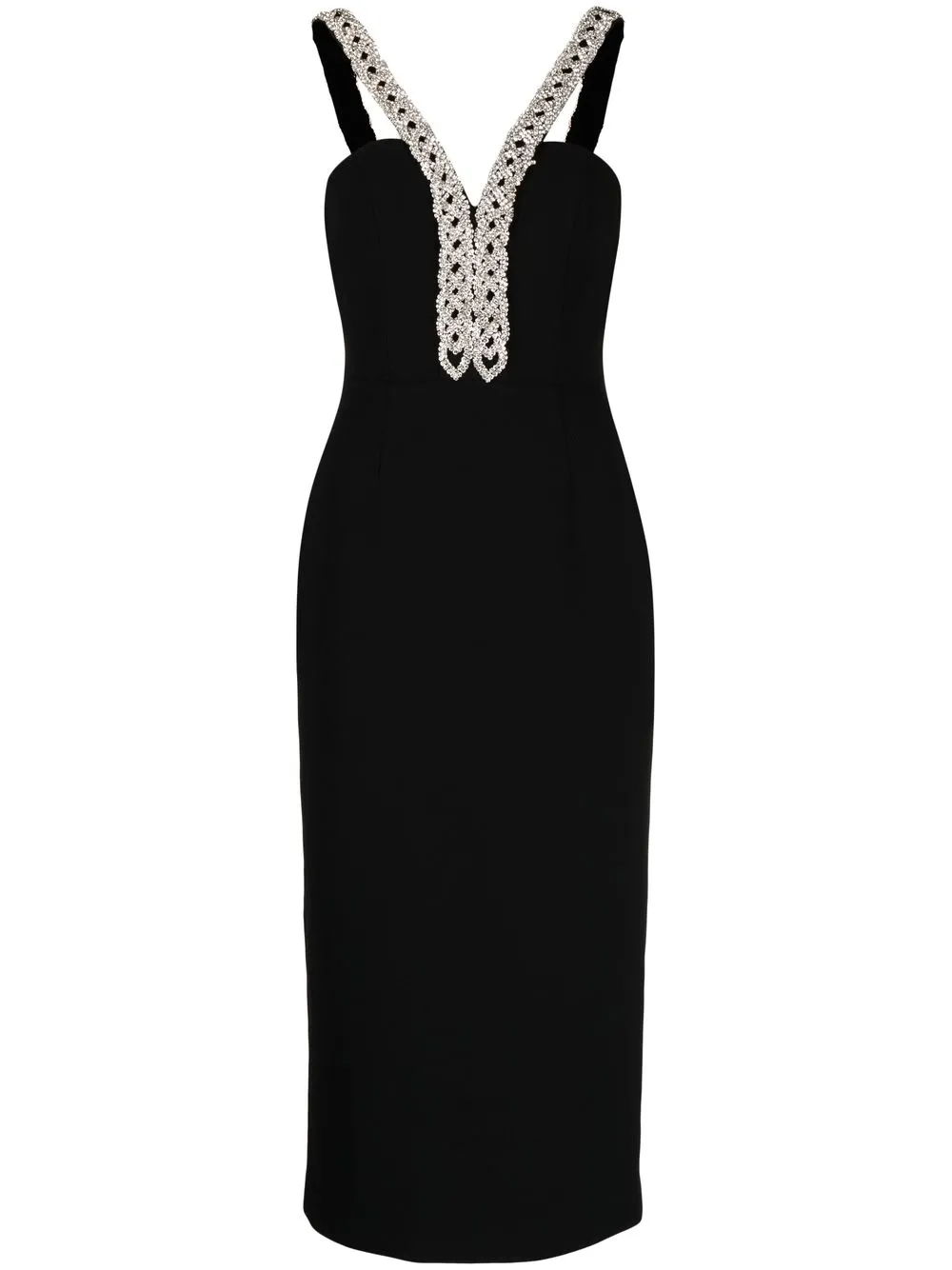 

Rebecca Vallance Grace crystal-strap midi dress - Black