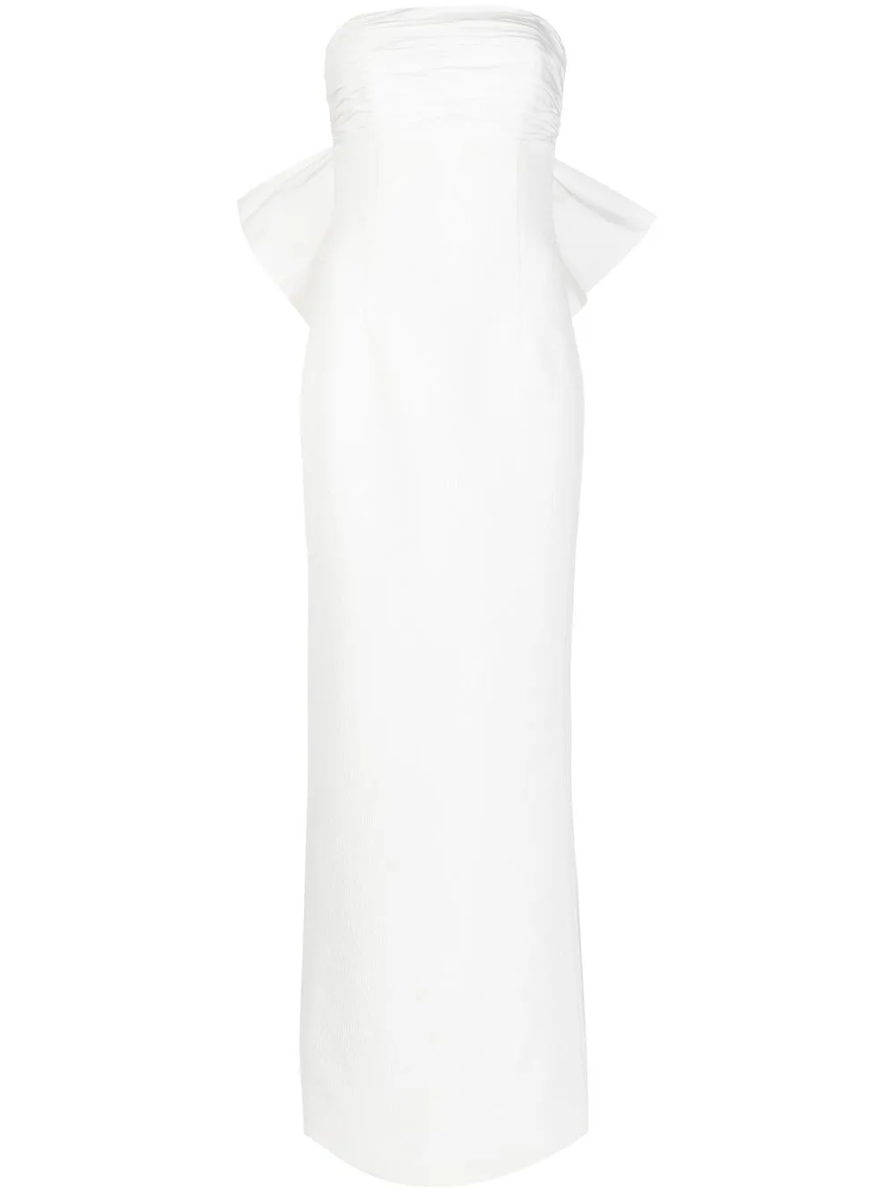 

Rebecca Vallance vestido de fiesta Madeline strapless con detalle de moño - Blanco