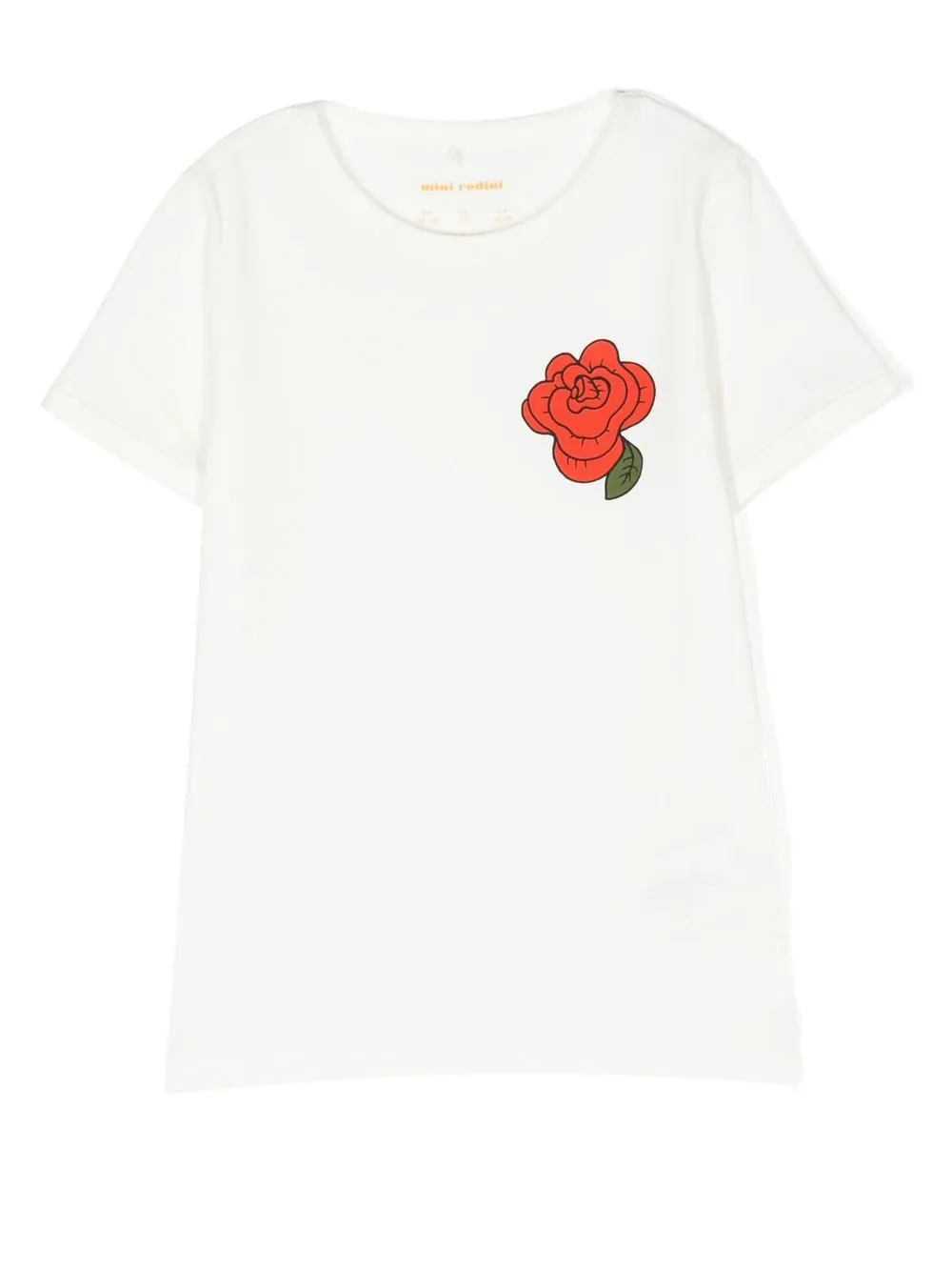 

Mini Rodini rose-print short-sleeved T-shirt - White