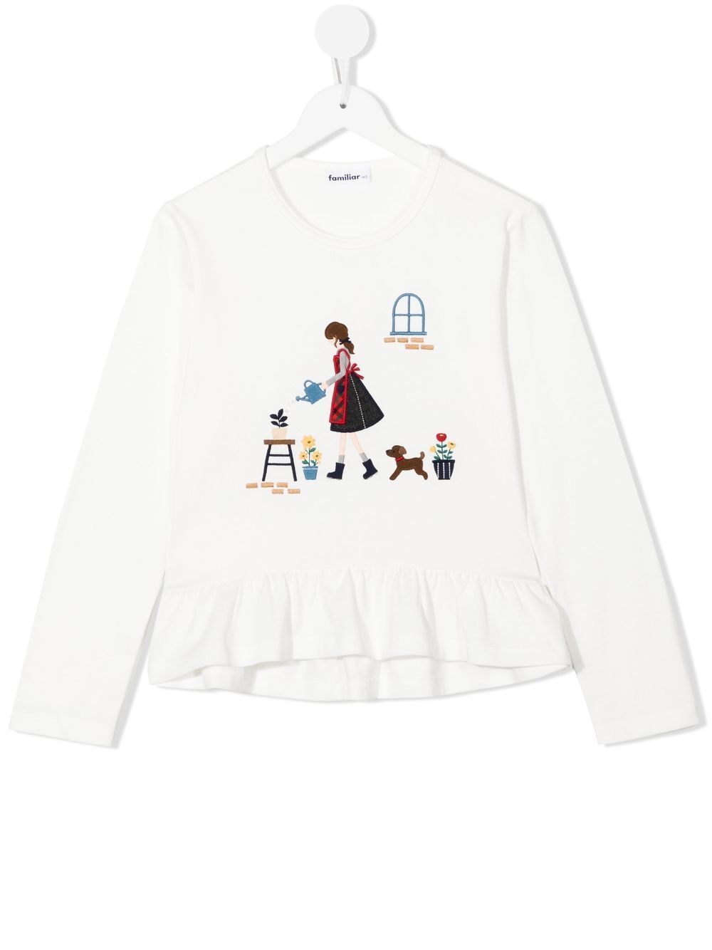 Familiar Graphic-print Crew Neck Jumper In White