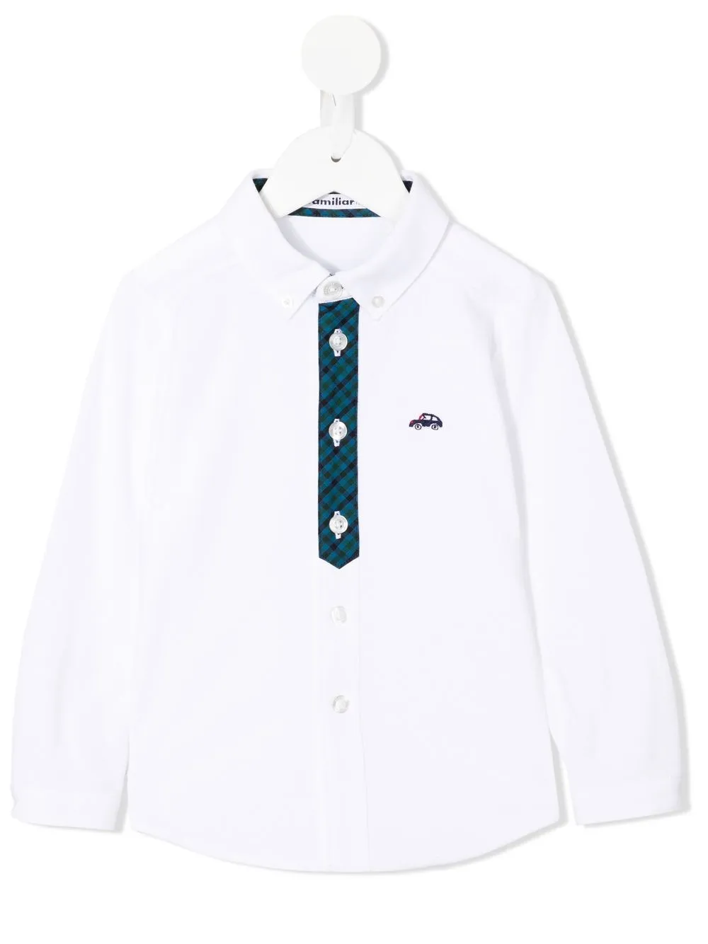 

Familiar car-embroidered long-sleeve shirt - White