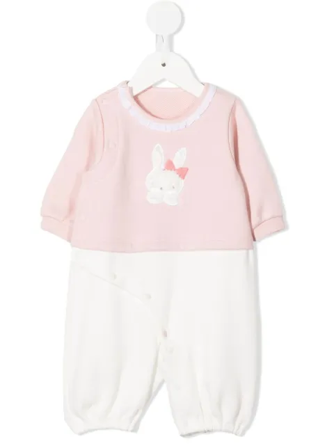 familiar appliqué-detail cotton romper