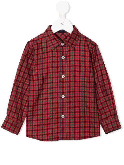 familiar gingham-check long-sleeve shirt 