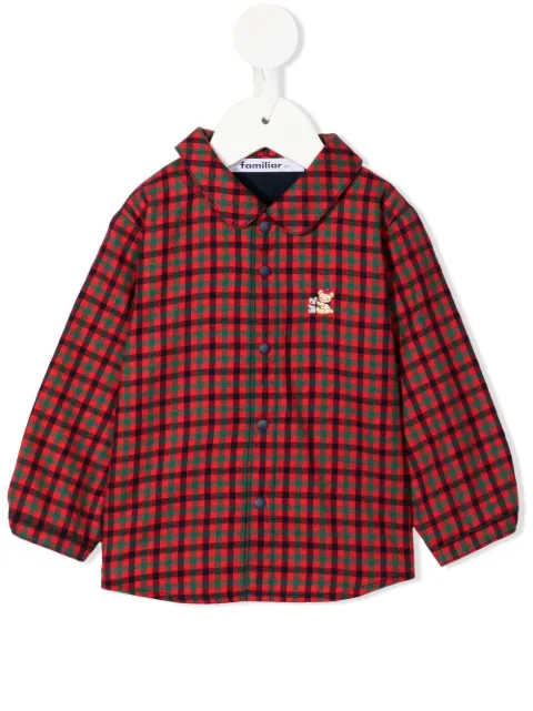 familiar camisa con motivo de cuadros gingham