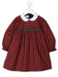 Familiar check-print long-sleeve dress - Red