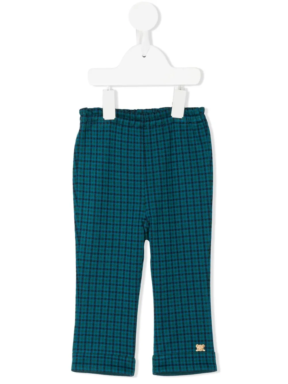 

Familiar check-print straight-leg trousers - Blue