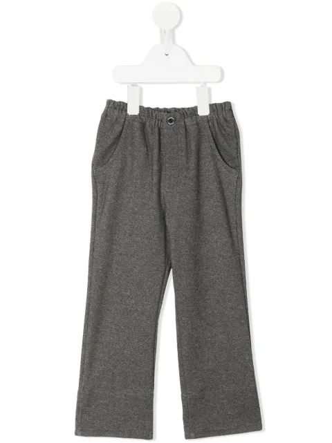 familiar elasticated-waist straight-leg trousers 