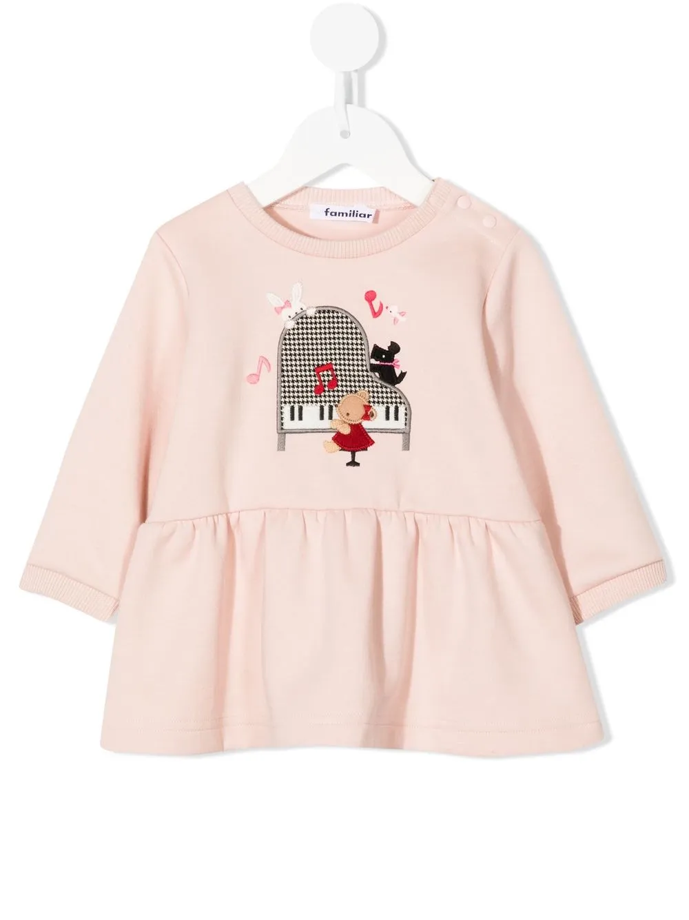 

Familiar patchwork peplum top - Pink