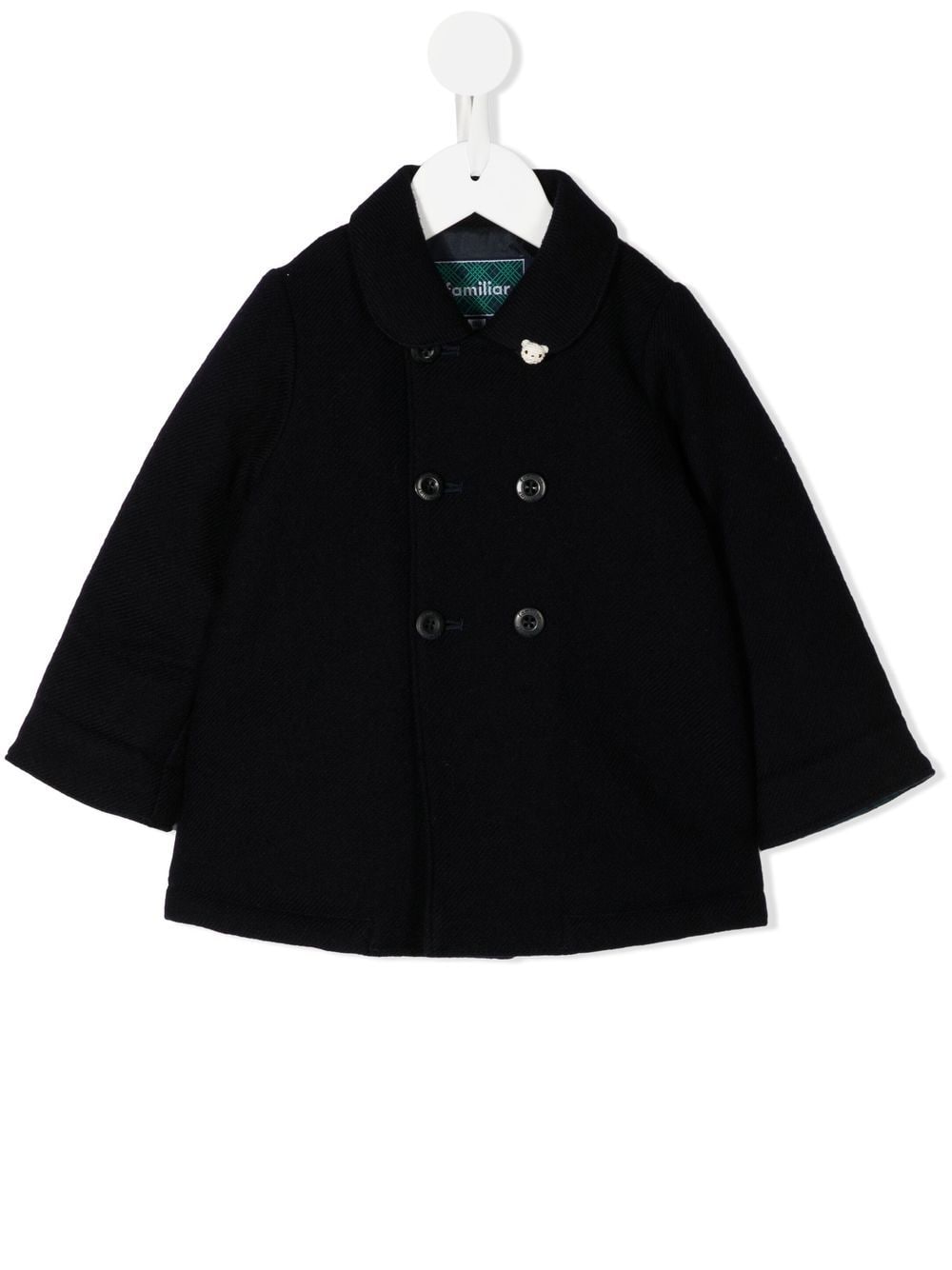 Familiar Babies' Double-breasted Wool Coat In Blue