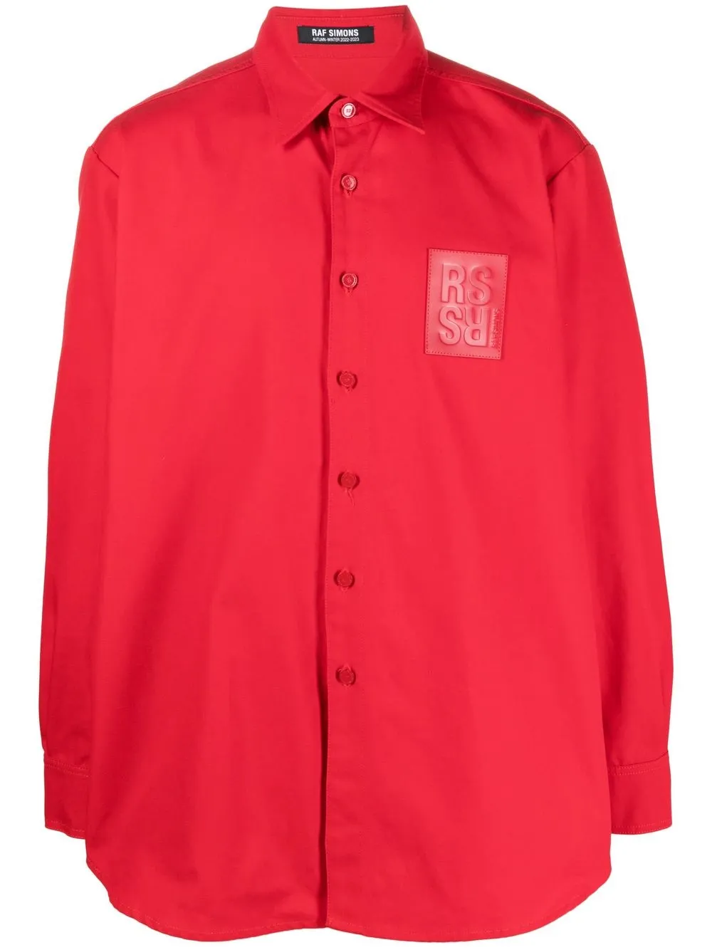 

Raf Simons camisa con parche del logo - Rojo