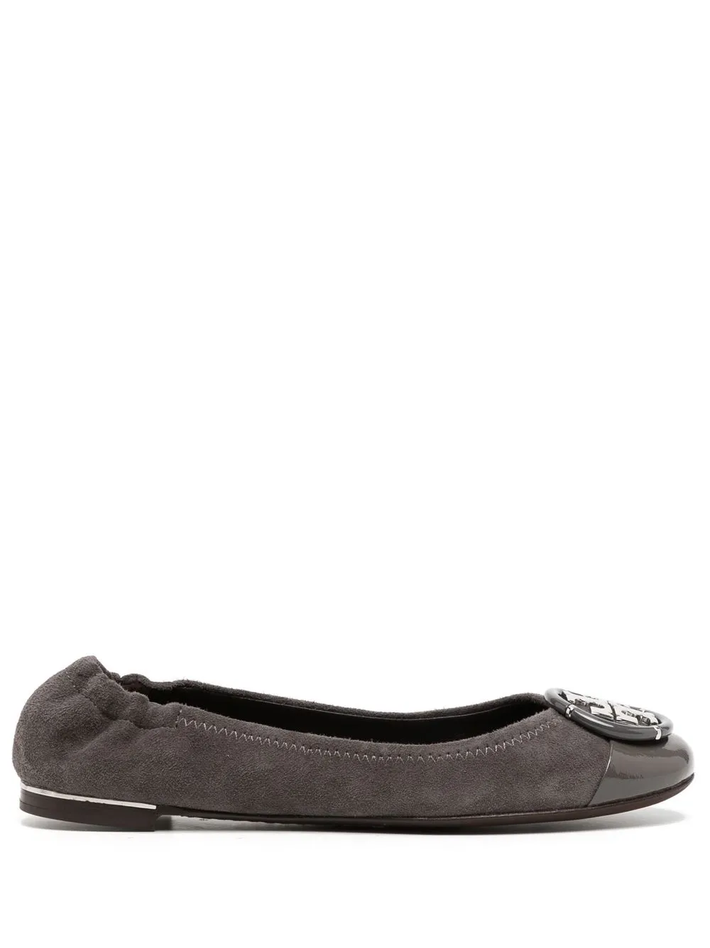 

Tory Burch flats con placa del logo y tacón de 10mm - Gris