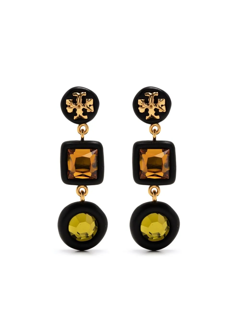 

Tory Burch aretes con dije de gema - Negro