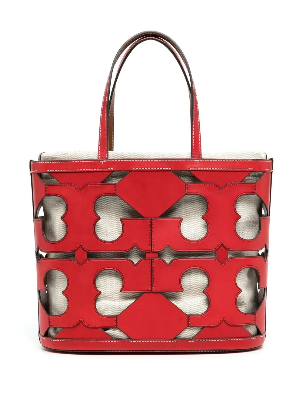 Tory Burch Cutout Logo Tote In Rot