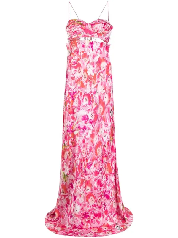 Natasha Zinko tulip-print Maxi Slip Dress Pink FARFETCH PH
