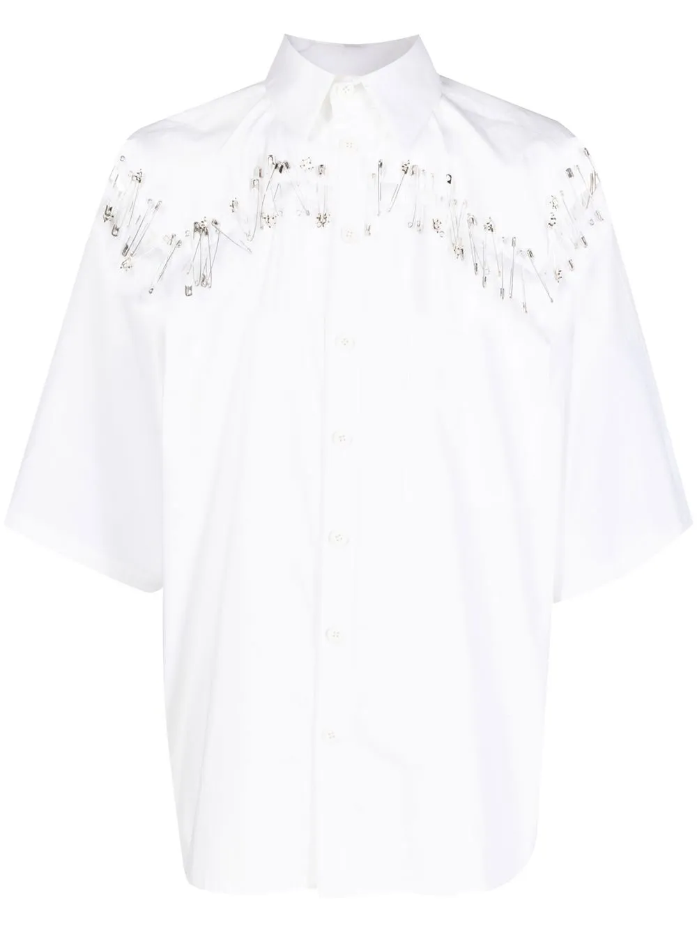 Image 1 of Natasha Zinko Box safety-pin detail shirt