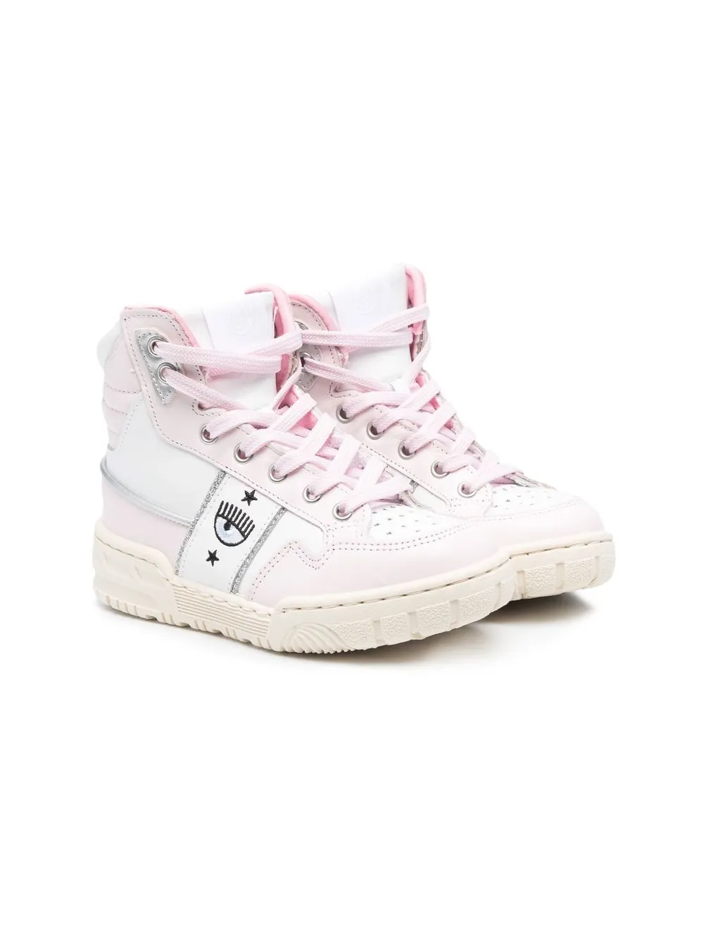 

Chiara Ferragni Kids tenis altos con parche de ojo - Blanco