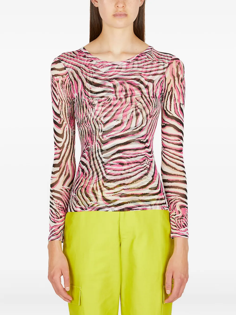 Collina Strada zebra-print top Roze