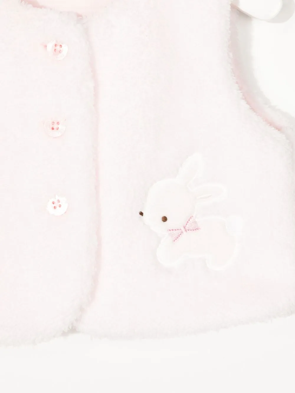 Familiar Rabbit-patch Sleeveless Waistcoat In Pink