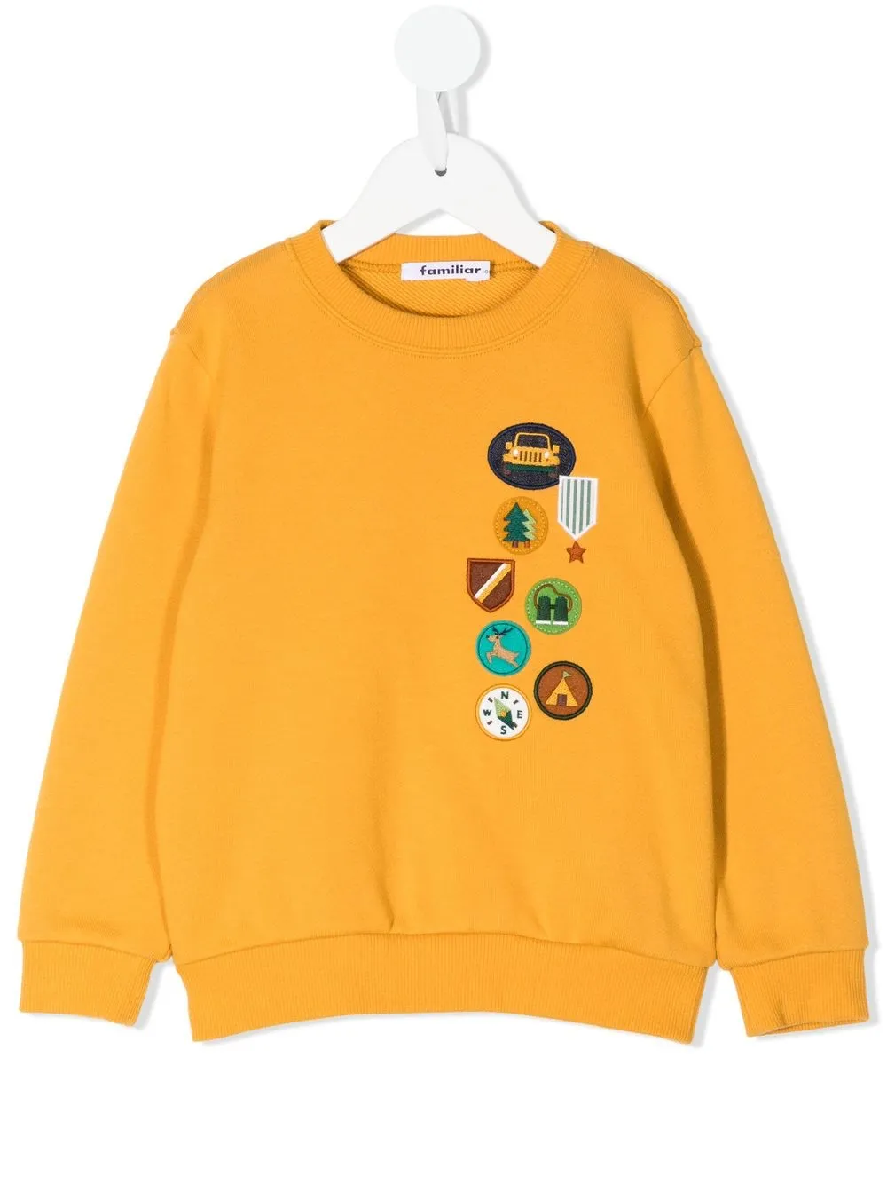 

Familiar sudadera con detalle de parche - Amarillo