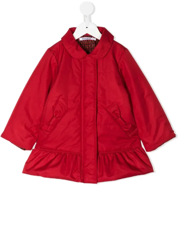 Familiar ruffle-detail Padded Coat - Farfetch