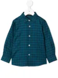 familiar gingham-check long-sleeve shirt - Blue