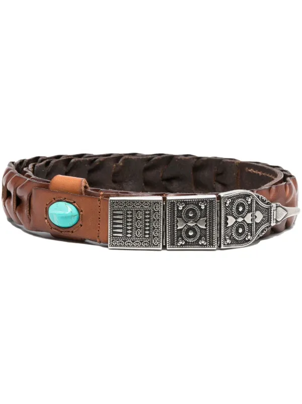 Fortela W-tess Turquoise-stone Belt in Brown