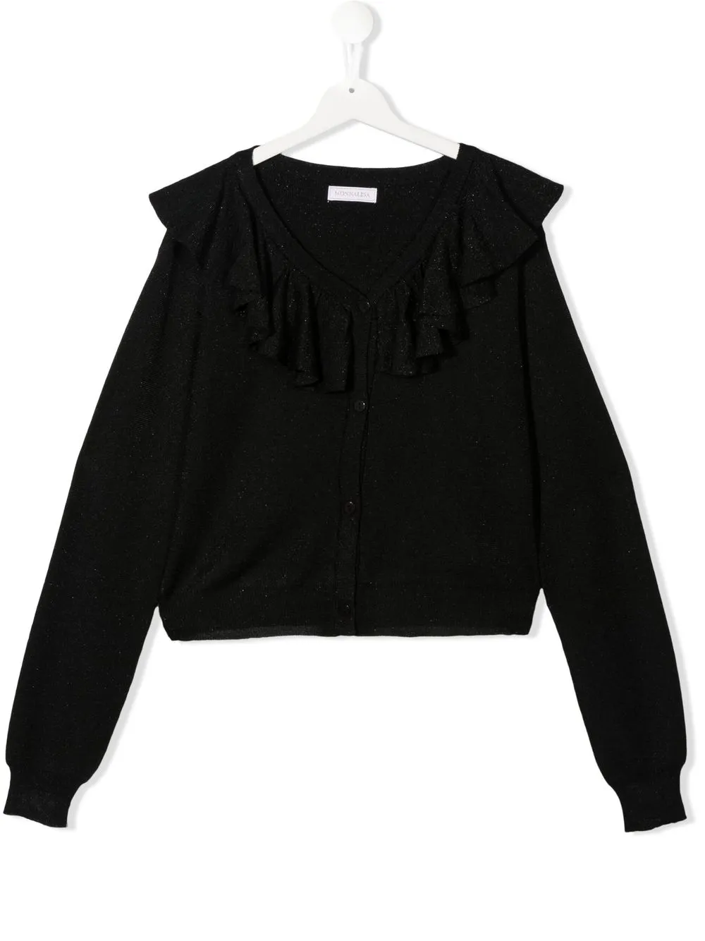 

Monnalisa cárdigan con volantes en el cuello - Negro