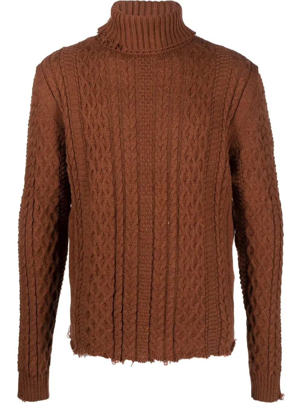 

Family First cable-knit roll-neck jumper - Brown