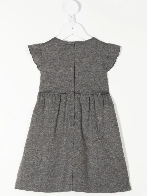 Familiar embroidered-motif cap-sleeve Dress | Grey | FARFETCH IN
